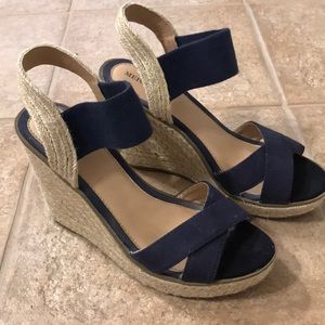 Merona Navy Wedge Espadrilles